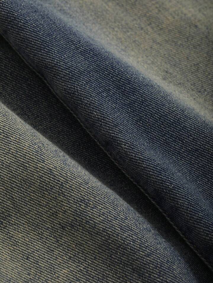 High Waist Dusty Spray Wash Wide Leg Jeans