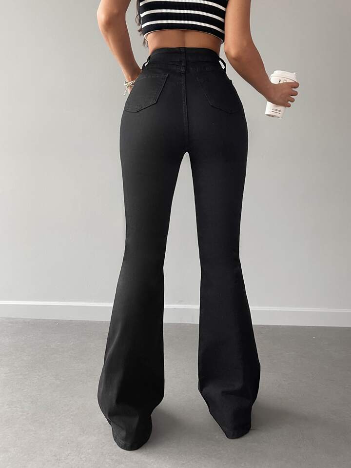Highwaist Black Boot Cut Jeans - Fashion Wodrobe