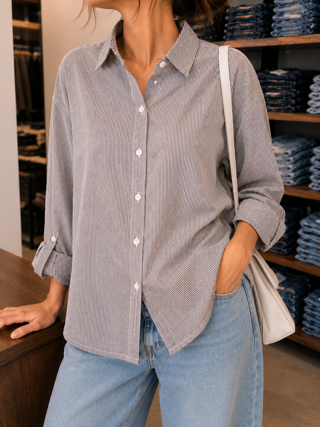 Coffee Stripe Everyday Shirt