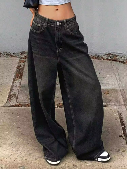 Ghost Black Tinted Super Wide Leg Jeans