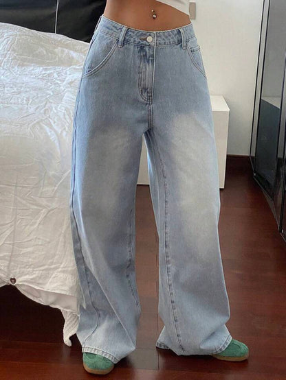 Highwaist Ocean Blue Ultra Wide Leg Jeans