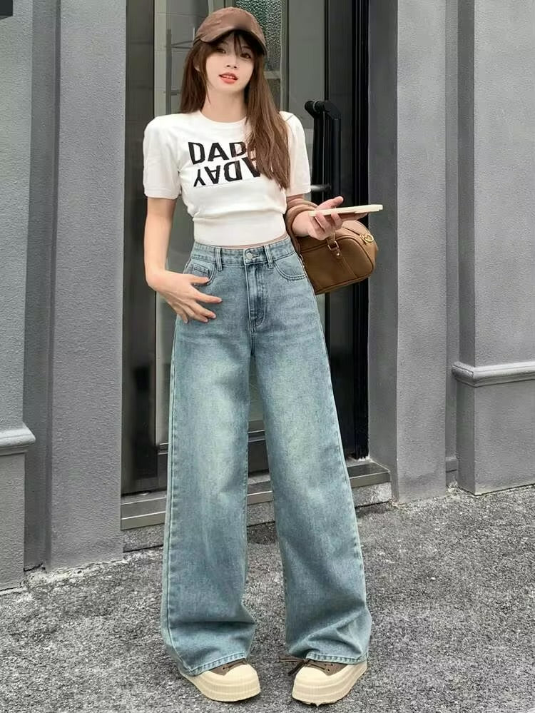 Olive Ash Wash Super Wide Leg Jeans
