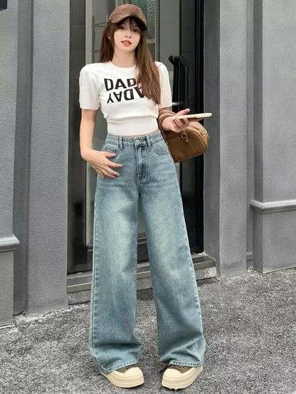 Olive Ash Wash Super Wide Leg Jeans