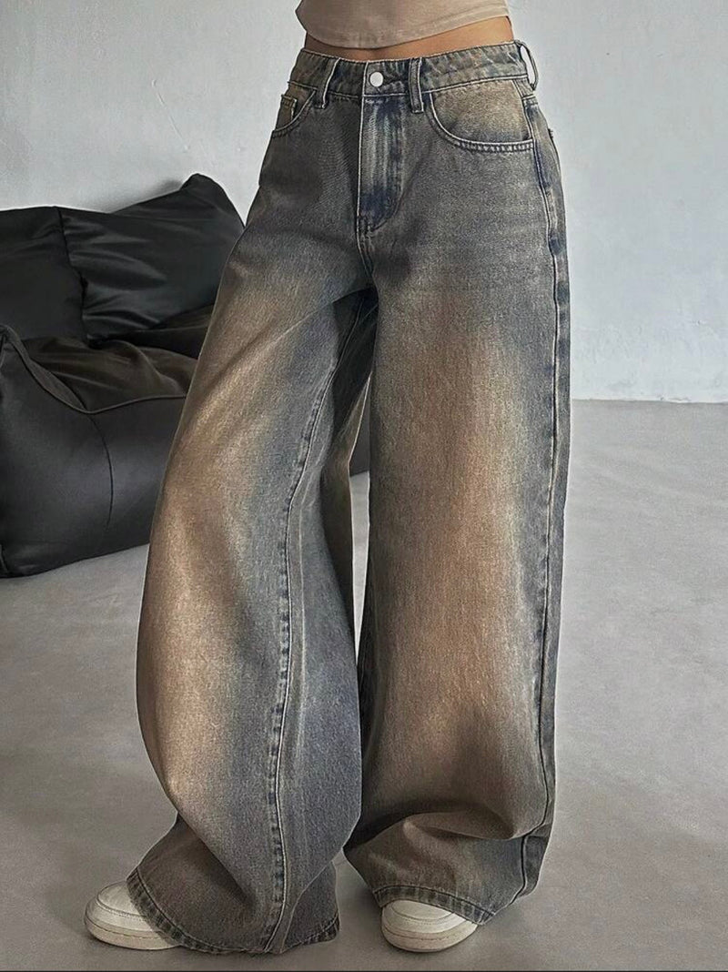 Shadow Stone Wash Super Wide Leg Jeans