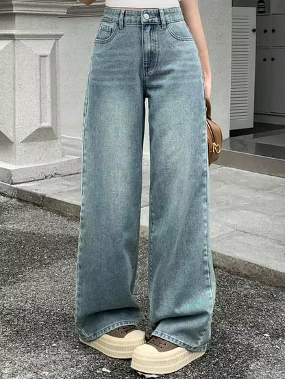 Olive Ash Wash Super Wide Leg Jeans
