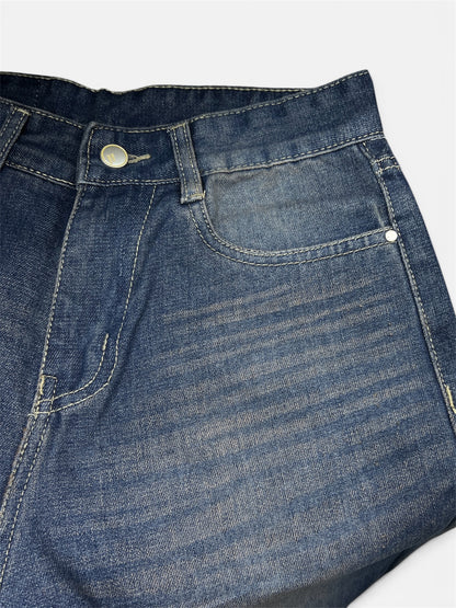 Knight Blue Tinted Super Wide Leg Jeans