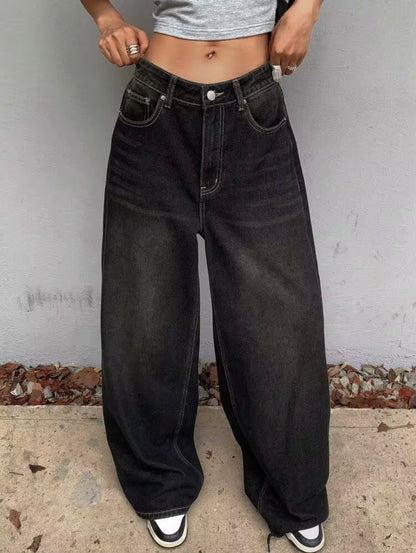 Ghost Black Tinted Super Wide Leg Jeans
