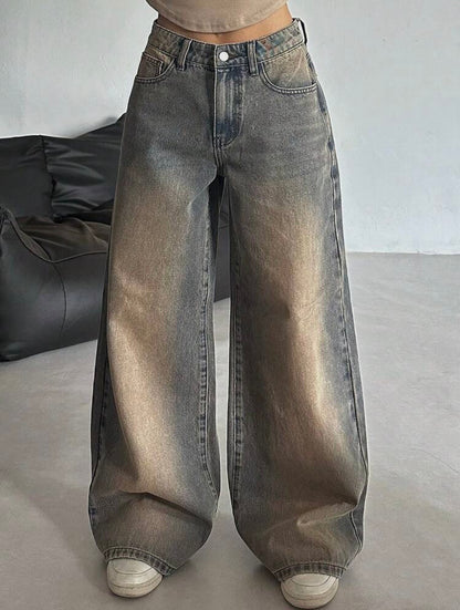 Shadow Stone Wash Super Wide Leg Jeans