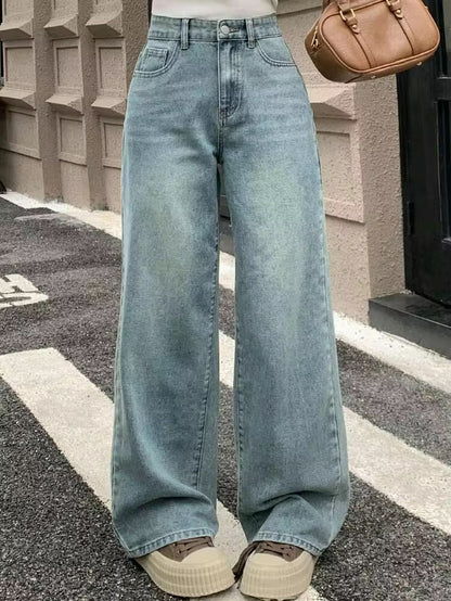 Olive Ash Wash Super Wide Leg Jeans