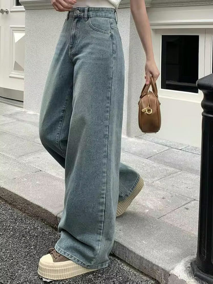 Olive Ash Wash Super Wide Leg Jeans