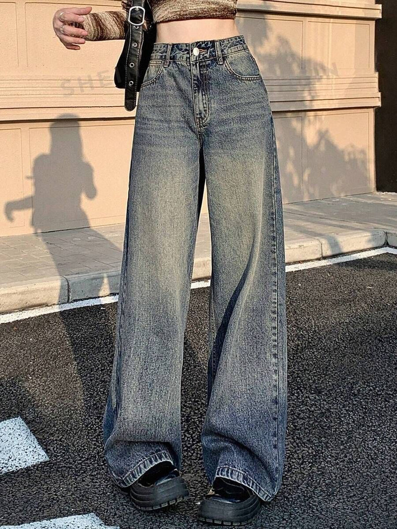 Moonstone Tinted Highwaist Super Wide Leg Jeans