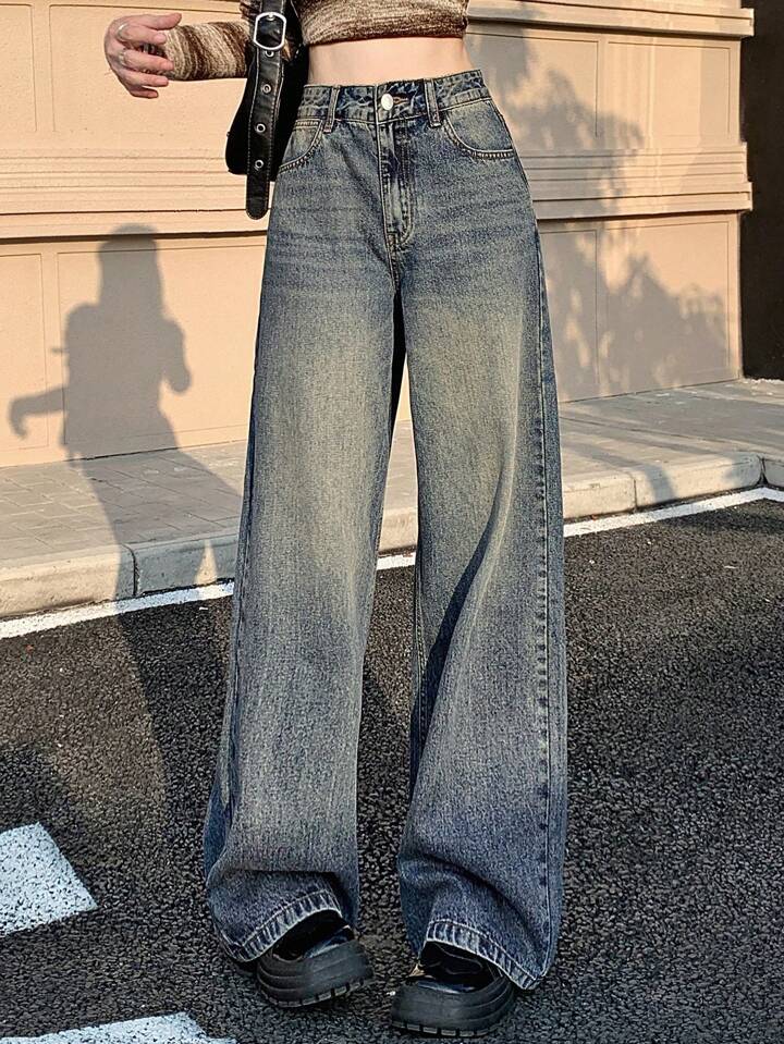 Moonstone Tinted Highwaist Super Wide Leg Jeans