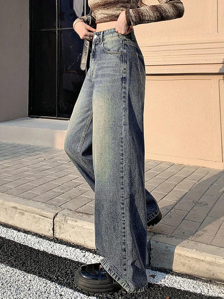 Moonstone Tinted Highwaist Super Wide Leg Jeans