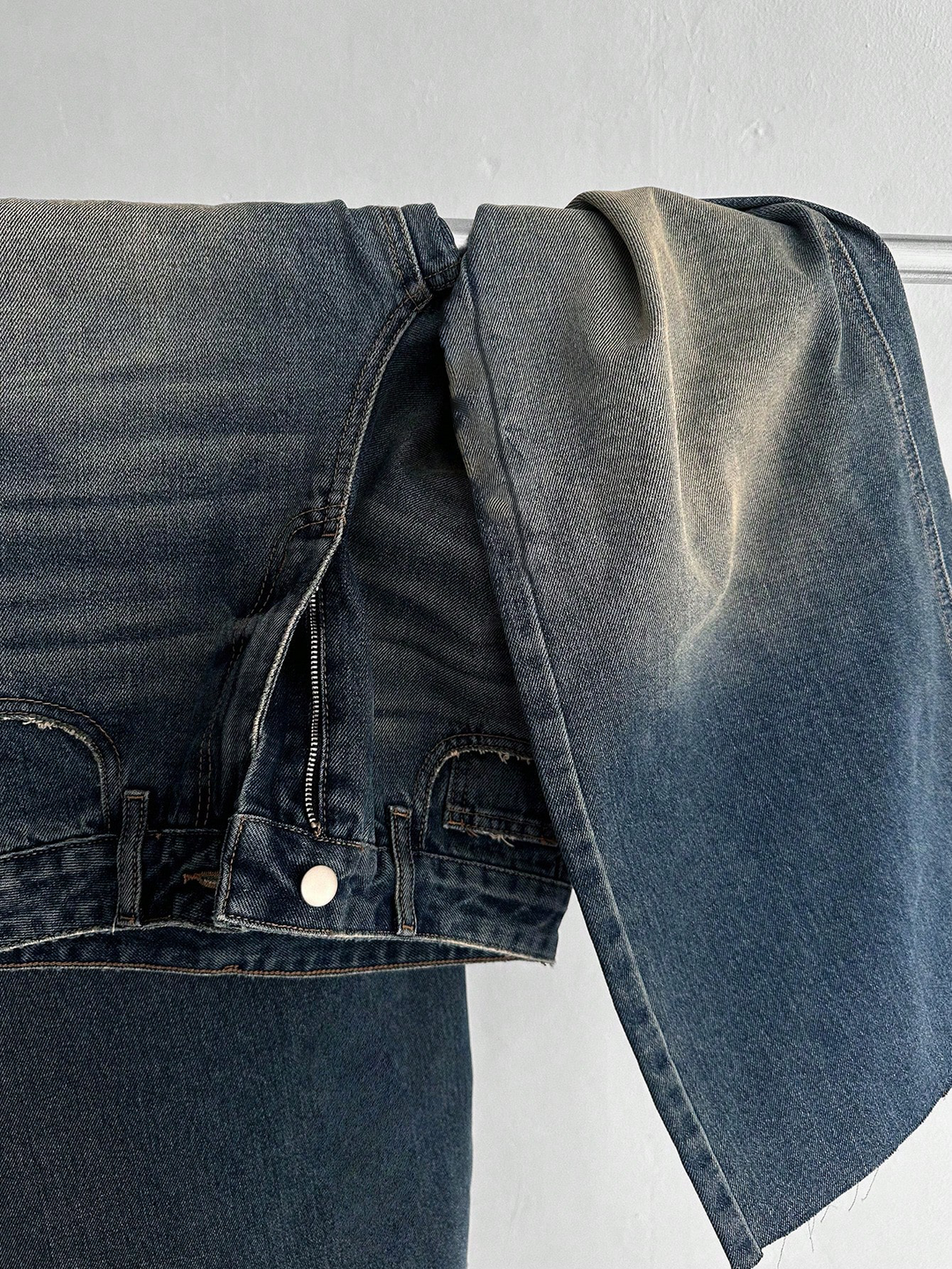 Stale Blue Tinted High Waist Super Wide Leg Jeans