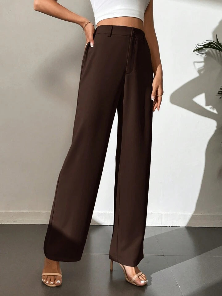 Highwaist Chocolate Brown Korean Trouser