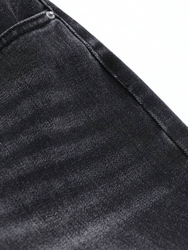 Black Whiker High Waist Super Wide Leg Jeans - Fashion Wodrobe