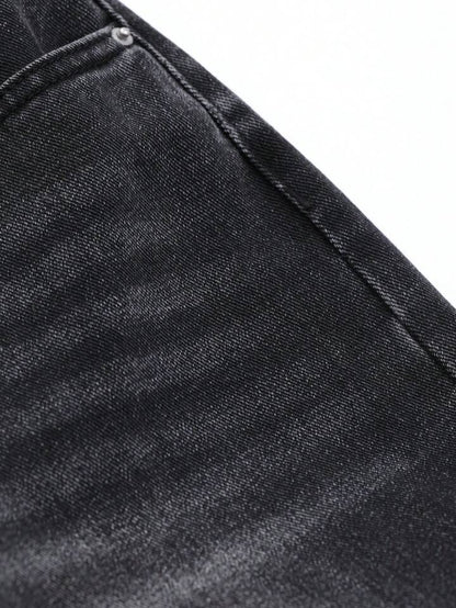 Black Whiker High Waist Super Wide Leg Jeans - Fashion Wodrobe