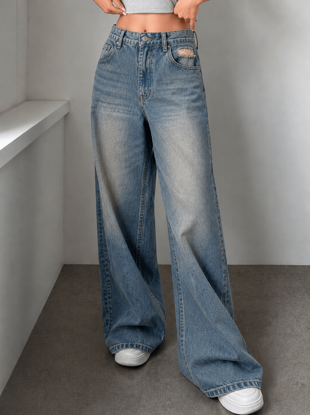 Cosmic Vintage Blue HighWaist Super Wide Leg Jeans - Fashion Wodrobe