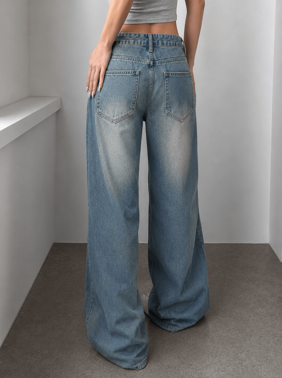 Cosmic Vintage Blue HighWaist Super Wide Leg Jeans - Fashion Wodrobe