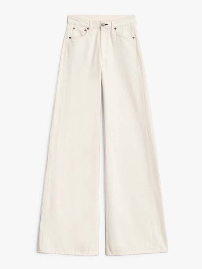 Cream High Waist Super Wide Leg Jeans