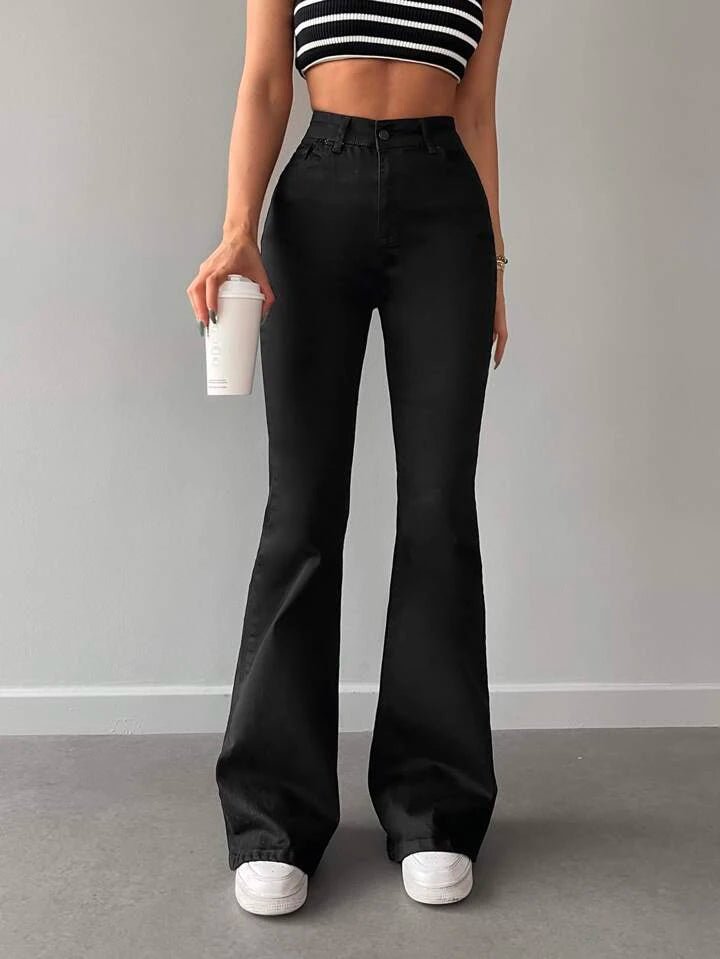 Highwaist Black Boot Cut Jeans - Fashion Wodrobe