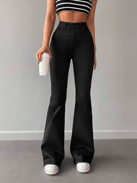 Highwaist Black Boot Cut Jeans - Fashion Wodrobe