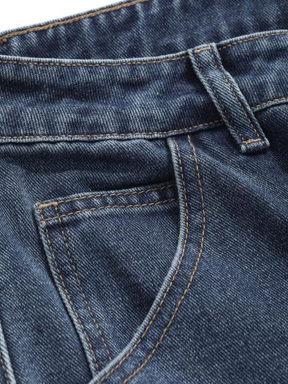 Highwaist Storm Blue Ultra Wide Leg Jeans - Fashion Wodrobe