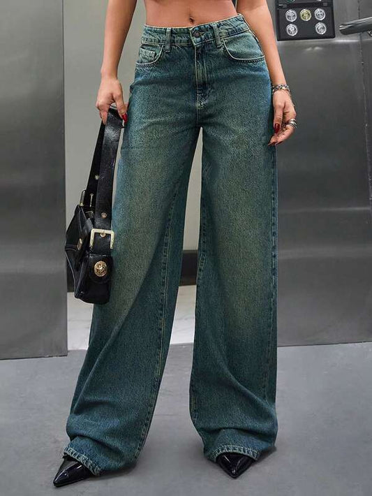 Shade Flow HighWaist Super Wide Leg Jeans - Fashion Wodrobe