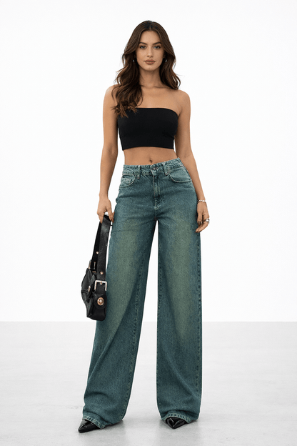 Shade Flow HighWaist Super Wide Leg Jeans - Fashion Wodrobe