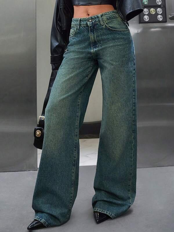 Shade Flow HighWaist Super Wide Leg Jeans - Fashion Wodrobe